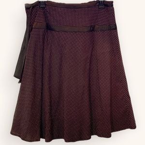 EUC Chocolate Brown Polka Dot Knee Length Skirt